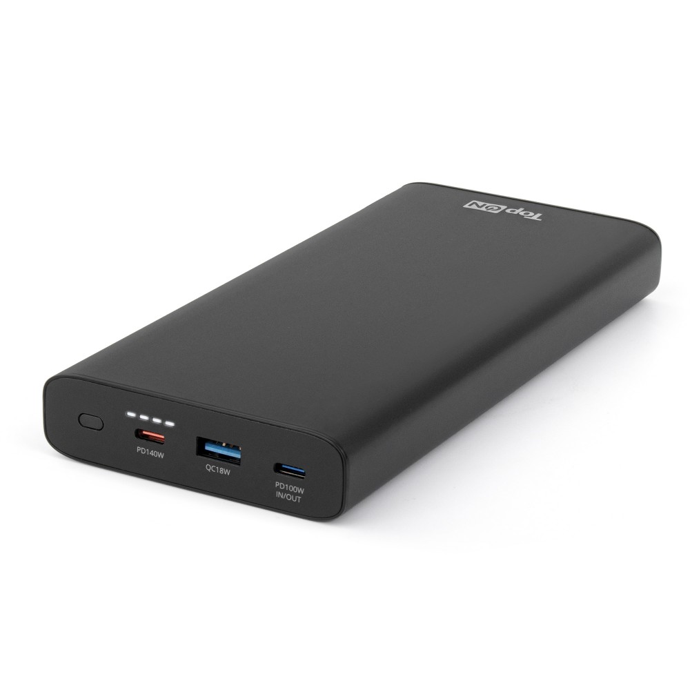 TopON TOP-T140 Внешний аккумулятор 22400mAh (82.88Wh) Type-C PD 140W,  Type-C PD 100W, USB QC3.0 18W, Max 158W корпус алюминий черный